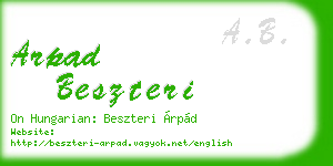 arpad beszteri business card