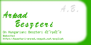 arpad beszteri business card